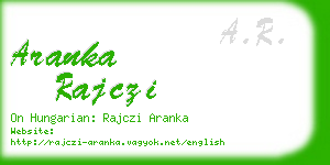 aranka rajczi business card